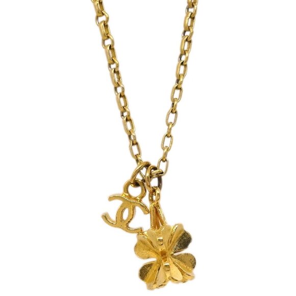 Chanel Clover Pendant Necklace Gold 01A 185896 - Picture 3 of 4